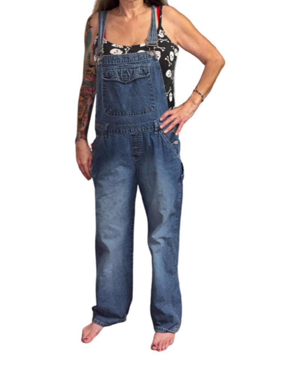 Sz.L (11/13)*NOBO*Blue Denim Overalls--Straight Leg